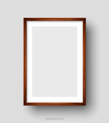 Wall picture brown frame. Vector illustration