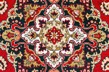 Oriental Persian Carpet Texture Background With East Patterns.