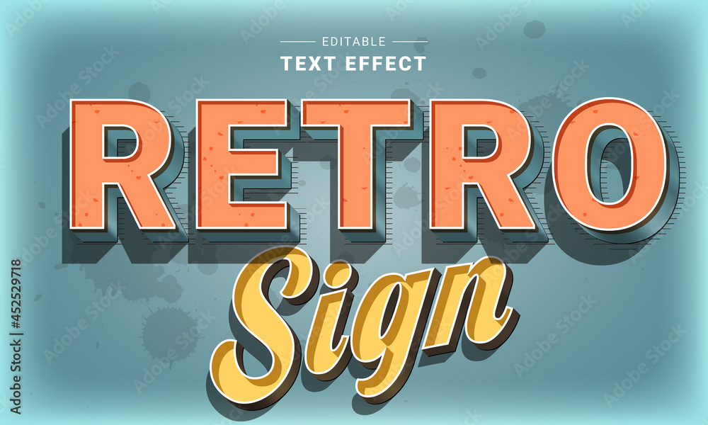 Poster editable text style effect - retro text style theme.