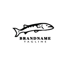 barracuda fish cute logo icon design template black vector illustration