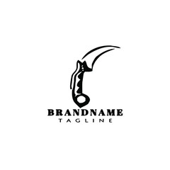 military knifes logo cartoon icon design template isolated black symbol illustration