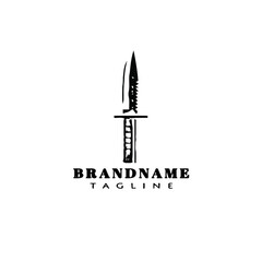 military knifes logo cartoon icon design template isolated black vector symbol