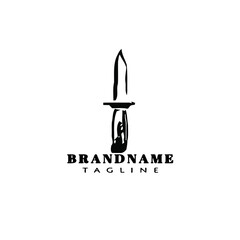 symbol military knifes logo cartoon icon design template isolated black vector illustration