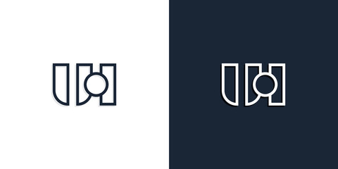 Abstract line art initial letters UH logo.