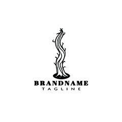 beanstalk logo cartoon icon template isolated black vector illustration