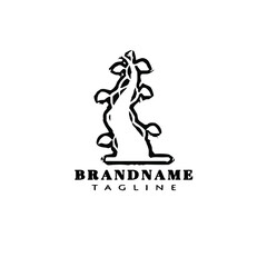 beanstalk logo cartoon icon design template isolated black symbol illustration