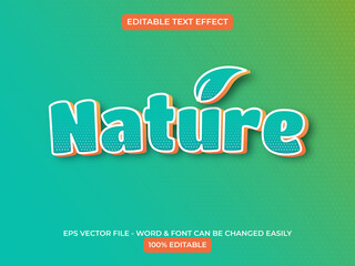 Nature text effect style. Editable text effect.