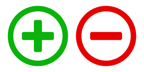 Obraz premium Plus and minus sign set