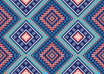 Geometric ethnic oriental ikat pattern traditional Design for background,fabric,wrapping,clothing,wallpaper,Batik,carpet,embroidery style.	