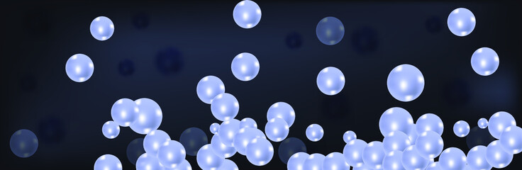 white balloons on a blue background. Vector illustration