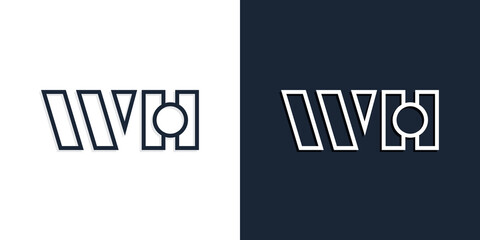 Abstract line art initial letters WH logo.