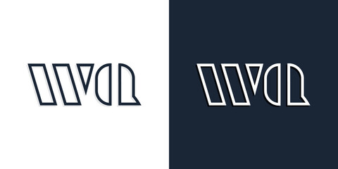 Abstract line art initial letters WQ logo.