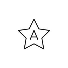 Line icon of A letter inside of a star