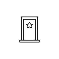 Line icon of tiny star on pedestal