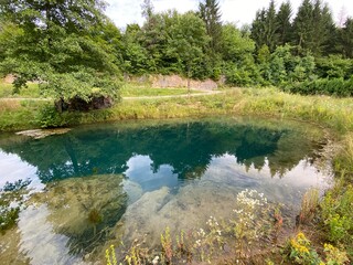 Bistrac spring or the water source of the Bistrac stream in Desmerice - Ogulin, Croatia (Izvor vode Bistrac ili vrelo potoka Bistrac u Desmericama - Ogulin, Hrvatska)