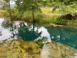Bistrac spring or the water source of the Bistrac stream in Desmerice - Ogulin, Croatia (Izvor vode Bistrac ili vrelo potoka Bistrac u Desmericama - Ogulin, Hrvatska)