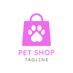 Pet Shop Logo Vector template. This logo can be used in pet care, pet clinic, veterinary shop, pet rescue brand and products.