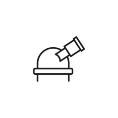 Line icon of telescope in observatory