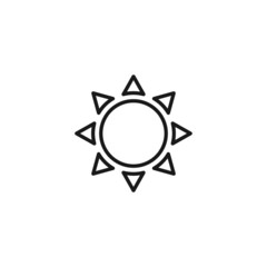 Line icon of Sun with sunbeams