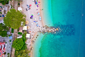 Moscenicka Draga idyllic beach aerial view