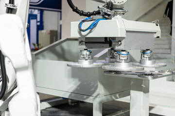 robot arm working in factory