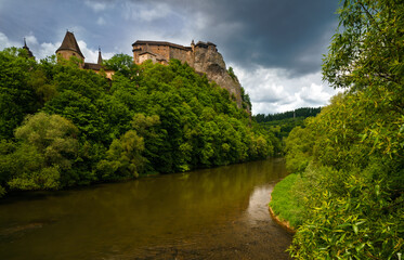 Fototapeta na wymiar The most beautiful monument for a trip in the summer, Orava Castle above the river Orava