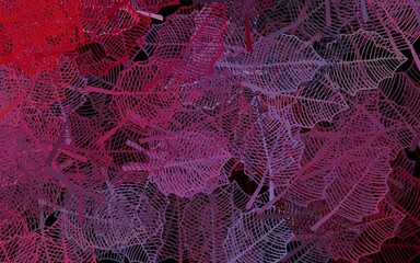 Dark Pink, Red vector doodle pattern with leaves.