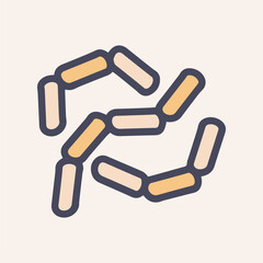Bacteria streptobacillus color vector doodle icon design