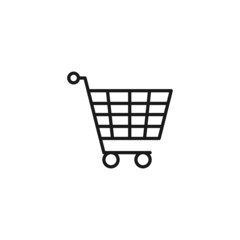 Line icon of shopping trolley