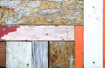 weathered abstract wood pattern with peeling paint
