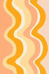 Abstract retro curve wavy bright background. Pink and yellow stripes.
