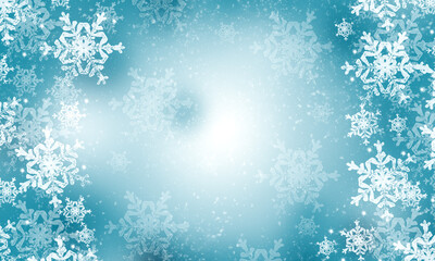 Blue snowflakes background.