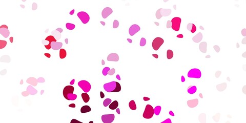 Light pink vector texture with memphis shapes.