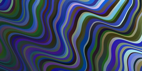 Dark Blue, Green vector texture with curves.