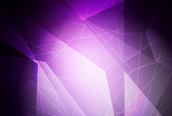 Dark Purple vector background with triangles.