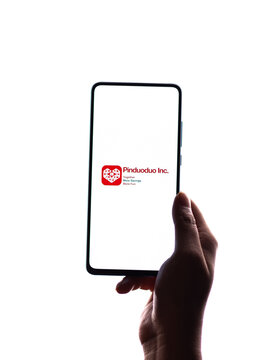 Assam, india - May 04, 2021 : Pinduoduo logo on phone screen stock image.