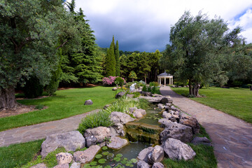 Beautiful Aivazovsky Park in Partenit. Great places on the Crimean peninsula.