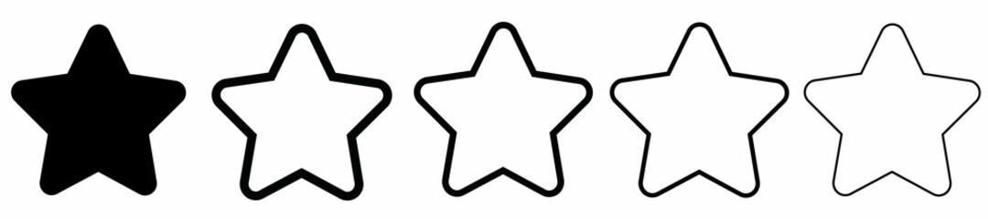 Five stars rating icon. Vector illustration