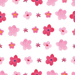 Seamless pattern with flowers. Raster illustration. Beautiful flowers. Fashionable fabric, wrapping paper. grunge texture