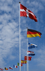 Flags Of Different Countries. Selective focus.