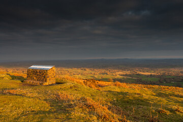 Sunset from the roadside clee hill, shropshire United Kingdom