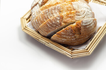 Gluten free artisan bread sourdough cob, homemade baking of delicious round bread