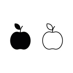 Two apple silhouette vector illustration isolated on white background