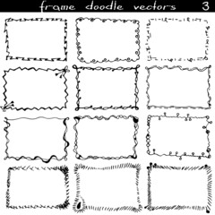 A set of decorative silhouette doodle frames.A collection of black and white rectangular frames. Ornaments, strokes, curls and lines. Making gifts, packaging. Creating a mask in digital design.
