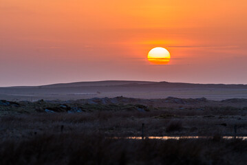 sunset over the mountains