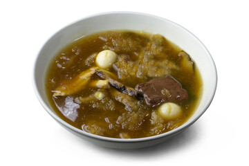 Fish maw is A type of Chinese style dish on a white background,with clipping path