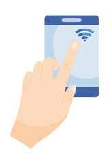 hand with smartphone