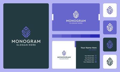 initial and growth letter monogram logo. icons for business, finance, elegance and simple luxury. Premium Vectors.