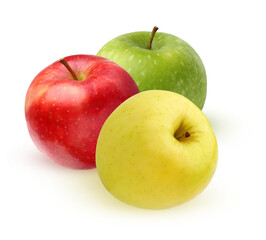 red yellow green apple isolated on a white background