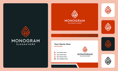 initial and growth letter monogram logo. icons for business, finance, elegance and simple luxury. Premium Vectors.